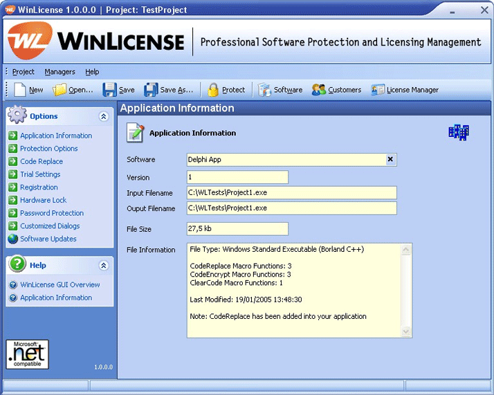 WinLicense Screenshot